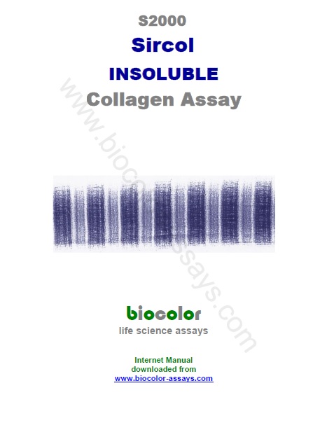 Biocolor- Sircol Insoluble Collagen Assay Manual